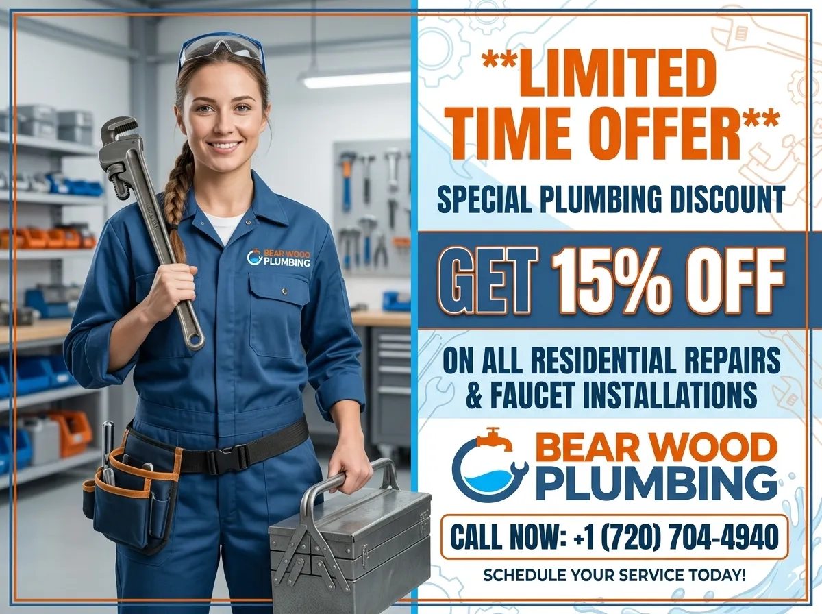Bear Wood Plumbing discount offers and specials for residential plumbing in Lakewood CO