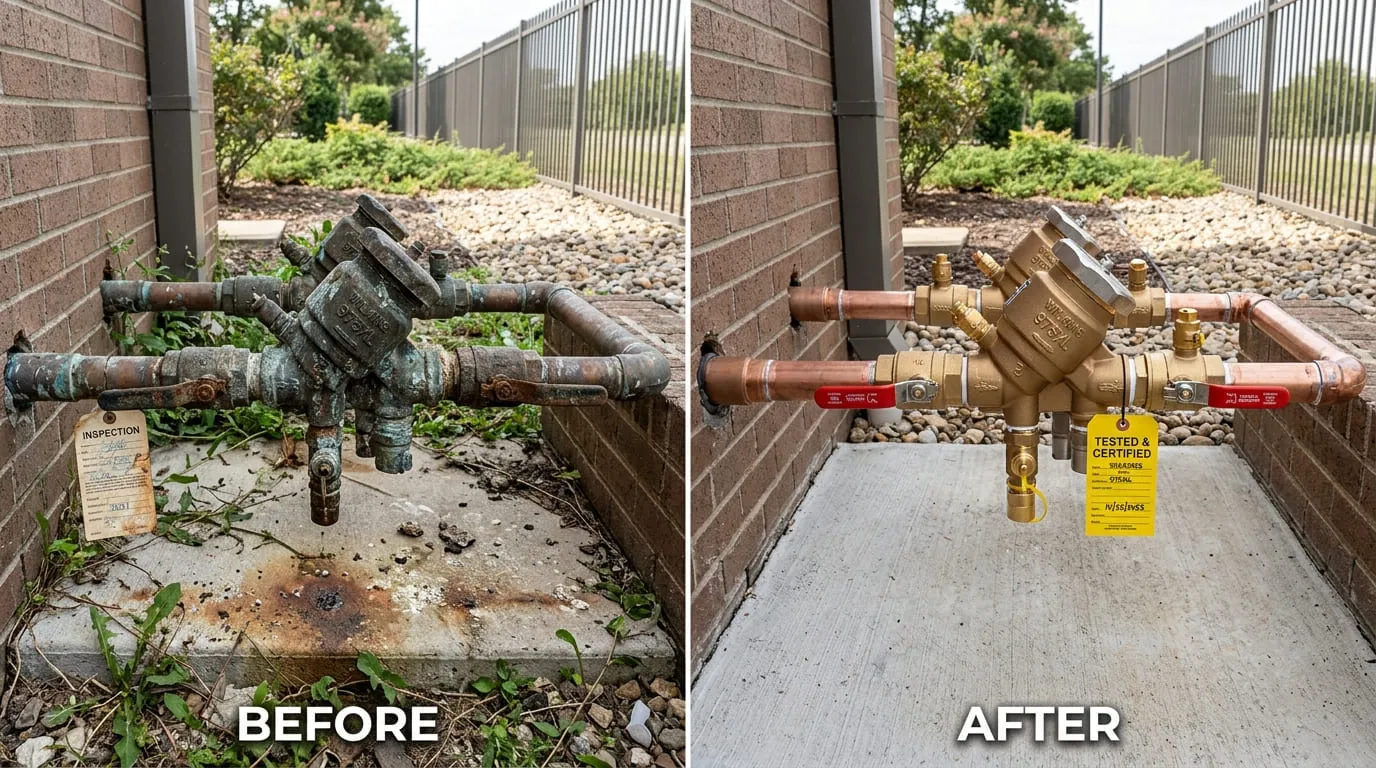Backflow Testing Repair and Replacement Before and After — Bear Wood Plumbing Lakewood CO