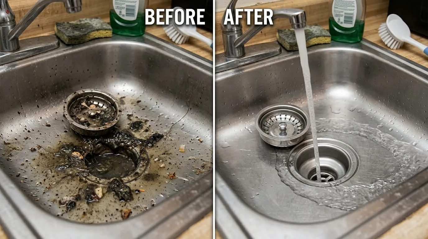 Drain cleaning service before and after in Lakewood CO