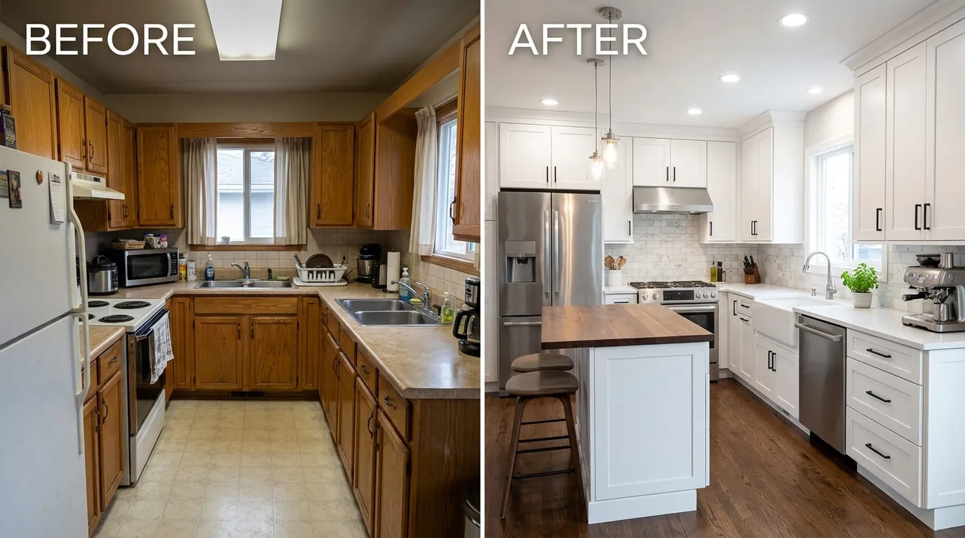 Kitchen Remodeling Before and After — Bear Wood Plumbing Lakewood CO