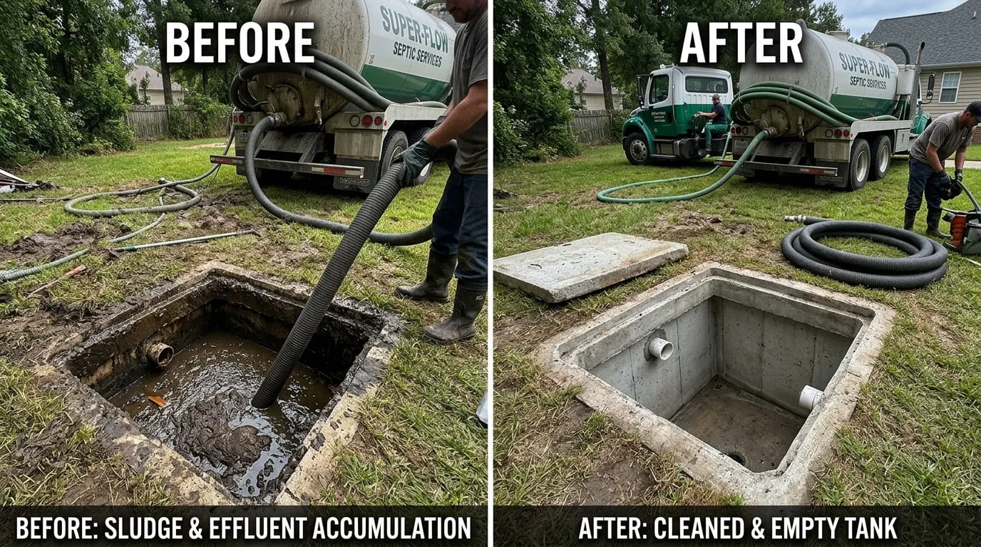 Septic Tank Cleaning and Pumping Before and After — Bear Wood Plumbing Lakewood CO